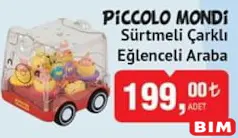 PİCCOLO MONDİ SÜRTMELİ ÇARKLI EĞLENCELİ ARABA OYUNCAK